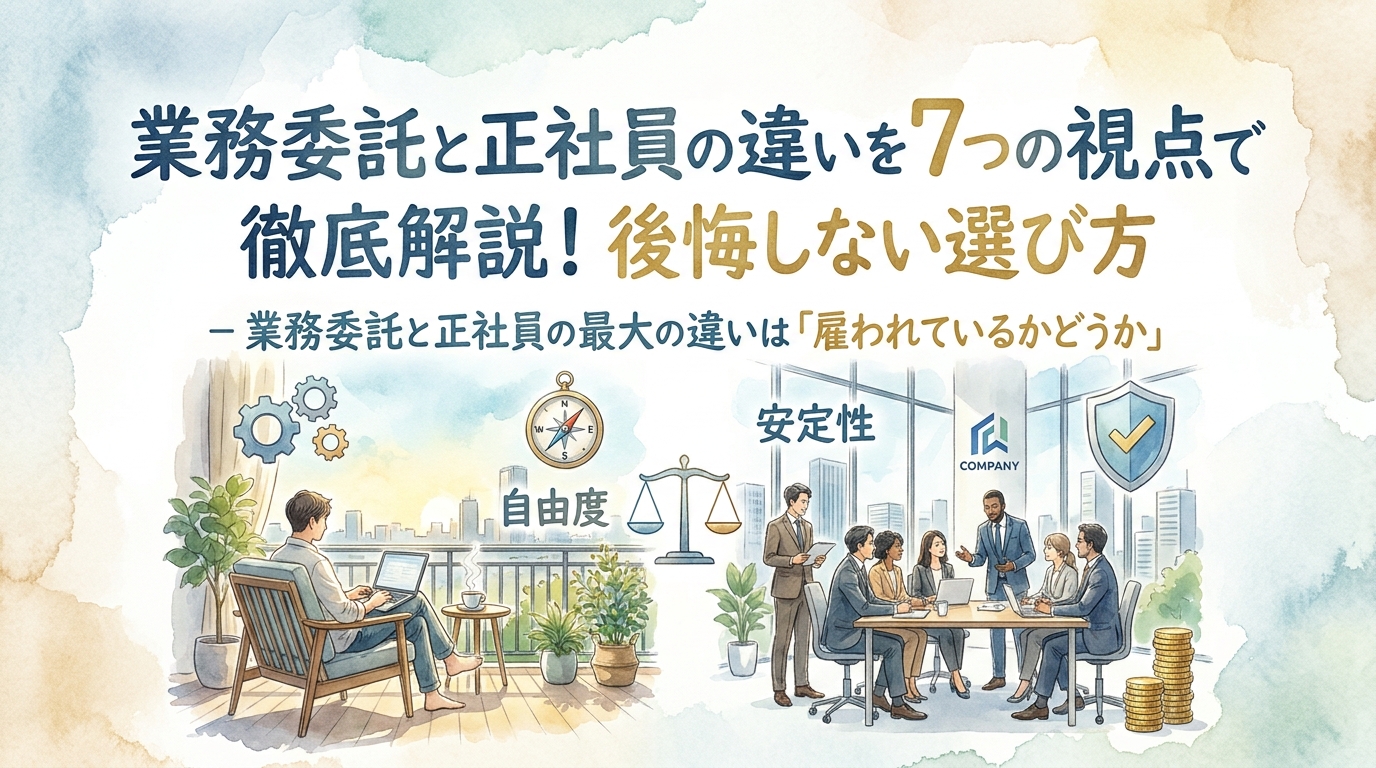 業務委託と正社員の最大の違いは「雇われているかどうか」